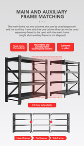 Estantes de almacenamiento de acero industrial apilables unidades de estantería de metal de garaje de servicio pesado Sistema de estante de almacén - Product Image 5