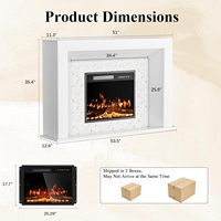 Cheminée électrique autoportante moderne avec support TV, tailles personnalisées, insert de 23 pouces, chauffage, télécommande, minuterie tactile