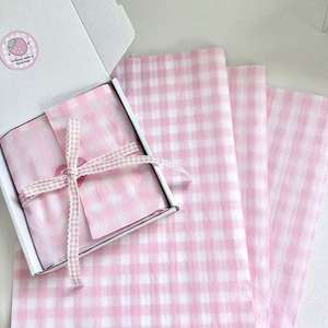Ins Style Simple Plaid Pink Girl Sydney Paper Tarjeta de estilo coreano Tema Embalaje Papel de regalo - Product Image 1