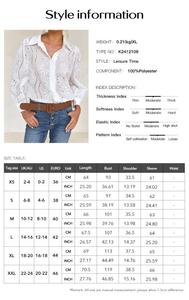 Camicie e Bluse da Ufficio <span class=keywords><strong>a</strong></span> <span class=keywords><strong>Maniche</strong></span> Lunghe con Bottoni e Dettagli Traforati per Donna, Abbigliamento Femminile, Top Bianchi - Product Image 6