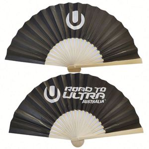 2Sides Custom Printing Fabric Foldable Hand Held Fan Bamboo Fan - Product Image 3