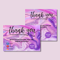 Tarjetas de Agradecimiento Personalizadas con Logotipo Impreso a Color, Acabado Brillante o Mate, Gracias por Apoyar a Pequeñas Empresas