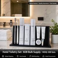 Kit de Amenidades Desechables de Plástico Moderno para Hotel, 8 Piezas, 5 Estrellas, Premium, Logotipo Personalizado, OEM, ODM, Venta al Por Mayor