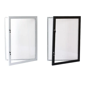 Vente en gros <span class=keywords><strong>bon</strong></span> <span class=keywords><strong>prix</strong></span> tableau d'affichage 45mm en aluminium panneau à épingle en feutre boîtier d'affichage verrouillable vitrine publique avec clé - Product Image 1