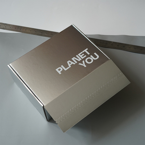 Luxury Glossy Silver Metallic Aircraft Boxes, Custom Full Color Inner Print Corrugated Mailer Box For Makeup Apparel - Product Image 3