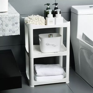 Étagère de rangement pour salle de bain, 3 niveaux, blanche, autoportante, organisateur d'angle pour toilettes et lavabo - Product Image 1