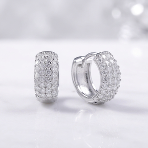 ต่างหูห่วงเครื่องประดับชั้นดี เงินแท้ S925 ชุบทองคำขาว 14k 18k ประดับเพชรโมอิสซาไนต์สีขาว สำหรับผู้หญิงและผู้ชาย - Product Image 1