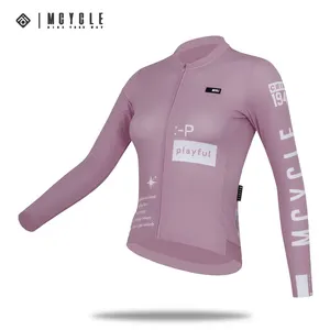 Mcycle Vente en gros Vêtements de cyclisme Tops Vélo Respirant Manches longues Chemises de cyclisme Design personnalisé Maillot de cyclisme pour femmes