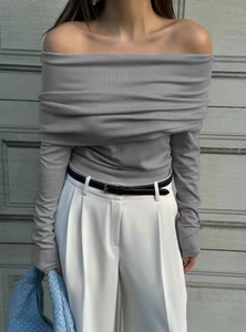 Vêtements pour femmes personnalisés, automne 2025, nouvelle mode, épaulettes, haut en tricot, col rond rétro, manches courtes, pull décontracté pour femmes - Product Image 5