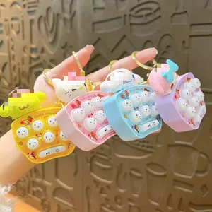 3D PVC plastique enfants mignon dessin animé designer voiture porte-clés anneau jouet créatif mini jeu porte-clés