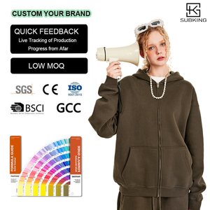 Sudadera con capucha y cremallera completa unisex de 345 g/m², <span class=keywords><strong>50</strong></span> % poliéster/<span class=keywords><strong>50</strong></span> % algodón, de gran tamaño y peso pesado, para hombre, venta al por mayor de fábrica - Product Image 1