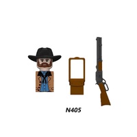 Ciudad soldados americanos figuras bloques de construcción militar Us West vaquero Detective Policía Ejército Guerrero arma armas ladrillo juguete