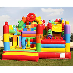Château gonflable en PVC coloré personnalisé, château gonflable avec toboggan, combinaison de blocs de construction, château gonflable pour enfants - Product Image 6