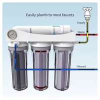 ECRO4S 100G Système d'aquarium à osmose inverse à 4 étages Filtre à eau en résine à changement de couleur pour poisson pour hôtel et usage domestique