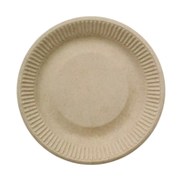 Assiettes en papier écologiques de 6 pouces, jetables, en canne à sucre, rondes, rayées, biodégradables, mini-assiettes en bagasse pour gâteaux, pour les fêtes