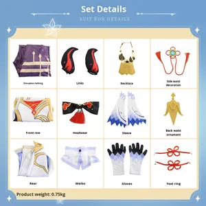 Disfraz de <span class=keywords><strong>Cosplay</strong></span> de <span class=keywords><strong>Ganyu</strong></span> de Genshin Impact, Traje de Anime para Juego de Rol, Atuendo de Halloween con Peluca - Product Image 3