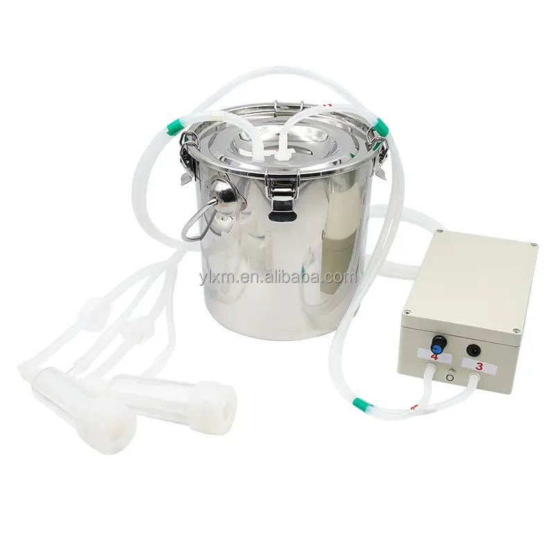 5L Vacuum Type Automatic Dairy Cows Goat Sheep Milk Machine Pulsation Portable Electric Cow Milking Machines