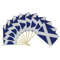 Drapeaux personnalisés Écosse, drapeau à agiter à la main avec mât en bois, drapeaux imprimés double face, drapeau pour la fête de l'Indépendance et les célébrations anniversaires