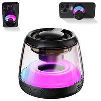 Haut-parleur magnétique LED RGB, mini haut-parleur portable sans fil BT avec support pour téléphone, idée cadeau pour la maison, le bureau, les voyages