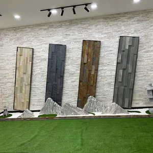 Natuurlijke Split Gezicht Cultuur Leisteen Tegels Split Indoor Decoratieve Gevelbekleding Panelen Voor Haard