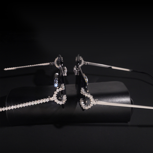 Lunettes de soleil de style hip-hop pour hommes et femmes verres colorés en plastique en argent sterling 925 passent le test de diamant lunettes de silice à la mode - Product Image 2