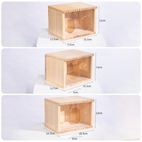 Cabane en bois massif pour hamster avec fenêtre transparente en acrylique, cachette en bois naturel pour hamster