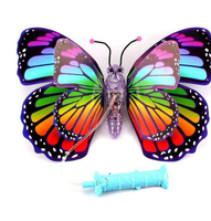 Jouets papillons LED portatifs, ailes lumineuses clignotantes avec musique, bâton lumineux portable, cadeaux pour enfants
