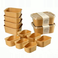 Emballage alimentaire jetable en papier kraft écologique, boîte d'emballage pour restaurant
