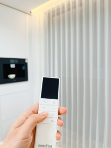 Smart Electric Dream Hotel Apartment Curtains <strong>Wide</strong> Slats Transparent Vertical <strong>Blinds</strong> Built-In Plain Polyester Material Room - Product Image 4