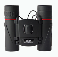 Binoculares Compactos Plegables 8x21 BAK4 con Sistema de Enfoque Central, Completamente Multicapa, Campo de Visión de 131m/1000m, Resistentes al Agua IPX7