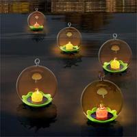 Bougie solaire Lotus étanche flottant boule de souhaits éclairage de lampe pour étang de piscine sol pelouse cour activité de jardin