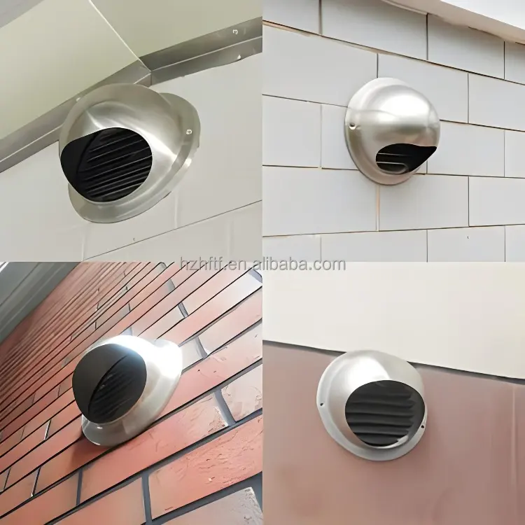 Rainproof Ventilation Air Grille Stainless Steel Hemispherical Vent Cover with Insect Netting Shutter