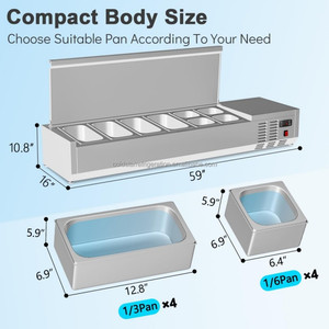 Desktop salad table with glass cover, refrigerated and fresh-keeping cabinet, commercial display <b>freezer</b> - Product Image 3
