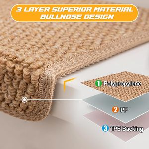 Tapis antidérapant pour sol en polyester écologique, adhésif, pour escaliers, marche, marchepied - Product Image 2