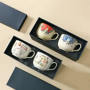 Geschenkdoos Koffie Mokken Set Japanse Stijl Keramische Mok Handgeschilderde Paar Mokken