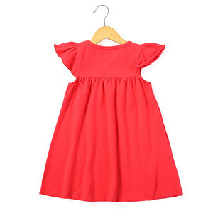 Vestidos de Verano para Bebés Niñas, Estilo Boutique 2021, Manga con Volantes, Color Sólido, Algodón Suave, Vestidos para Niñas - Product Image 3