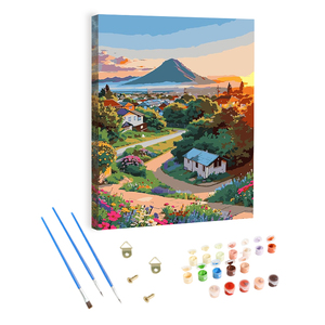 Peinture numérique DIY Village méditerranéen Côte Italie Kits de peinture par numéros Dessin sur toile Art mural Décoration intérieure - Product Image 1