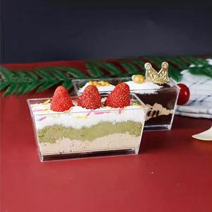 Offre Spéciale pour <span class=keywords><strong>Amazon</strong></span> 150ML Tasses rectangulaires jetables PS Snack et lait Mousse Sciure Pudding Yaourt Boissons Tasses - Product Image 1