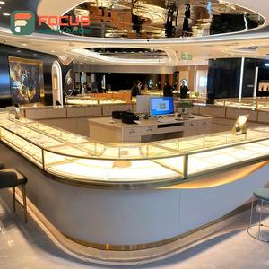 High Quality Jewelry <b>Display</b> <b>Cabinet</b> Wooden Jewelry Counter Glass Top <b>Wall</b> <b>Mounted</b> LED Light Jewelry <b>Display</b> Rack - Product Image 1