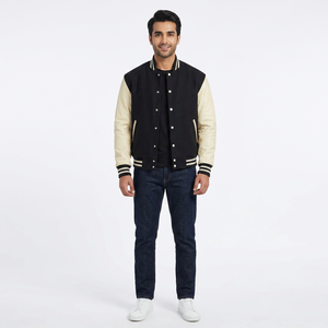 Customized Casual Streetwear Cool Varisty <b>Mens</b> Jackets Leather Versity University Customized High Quality Leather Varsity Jacket - Product Image 1