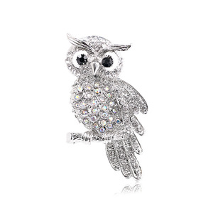 Broche en alliage plaqué or haut <span class=keywords><strong>de</strong></span> gamme, motif hibou intelligent, sertie <span class=keywords><strong>de</strong></span> diamants, pour femmes, symbole <span class=keywords><strong>de</strong></span> <span class=keywords><strong>sagesse</strong></span> - Product Image 4
