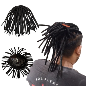 Trecce da <span class=keywords><strong>uomo</strong></span> ad alta densità stile Dreadlocks fatto a mano in piena pelle a Base di tupet per <span class=keywords><strong>uomo</strong></span> - Product Image 1