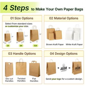 Bolsa de Regalo Plana con Asa Retorcida, Bolsa Pequeña de Papel Personalizada con su Logotipo para Agradecimiento Empresarial, Aceptamos Pedidos - Product Image 3