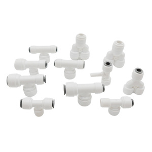 Water Purifier T Connector Quick <b>Adapter</b> 2 Point External Thread PE Pipe Fitting ABS Material Universal Fit - Product Image 1