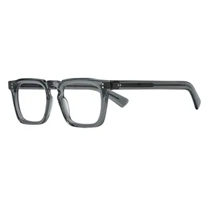 Monture de lunettes optiques en acétate minimaliste avec rivet lunettes bloquant la lumière bleue Lunettes de soleil personnalisées pour hommes et femmes