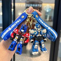 Optimus Prime Megatron 3D Transformers Robot Anahtarlık Plastik Kolye Kitap Çantası Çift Araba Anahtarları Asılı Hediyeler