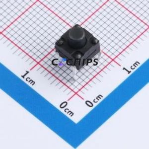 TSW06111-065B331BA Tactile Switch Through hole-4P,6.1x6.1mm Switch Single Pole Single Throw Round Button 1.8N 6.1mm - Product Image 1