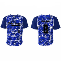 Camiseta de Béisbol Sublimada al por Mayor con Diseño de Camuflaje, Transpirable, Talla Grande, Totalmente Personalizada, Elegante, de Manga Corta