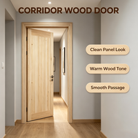 Modern Minimalist Unfinished Solid Pine Timber Door Plain Solid Wood Slab Sound Insulation for Self-built House Interior Use