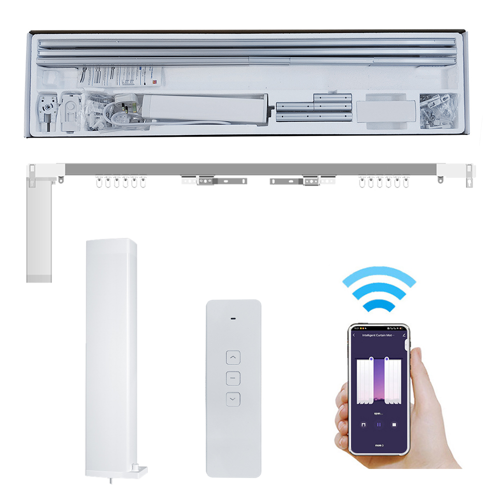 2026 Latest Tuya WIFI/Zigbee Smart Curtain Motor, Curtain Kit for Smart Home Solutions, Support Voice & One-Way Remote Control · image 4